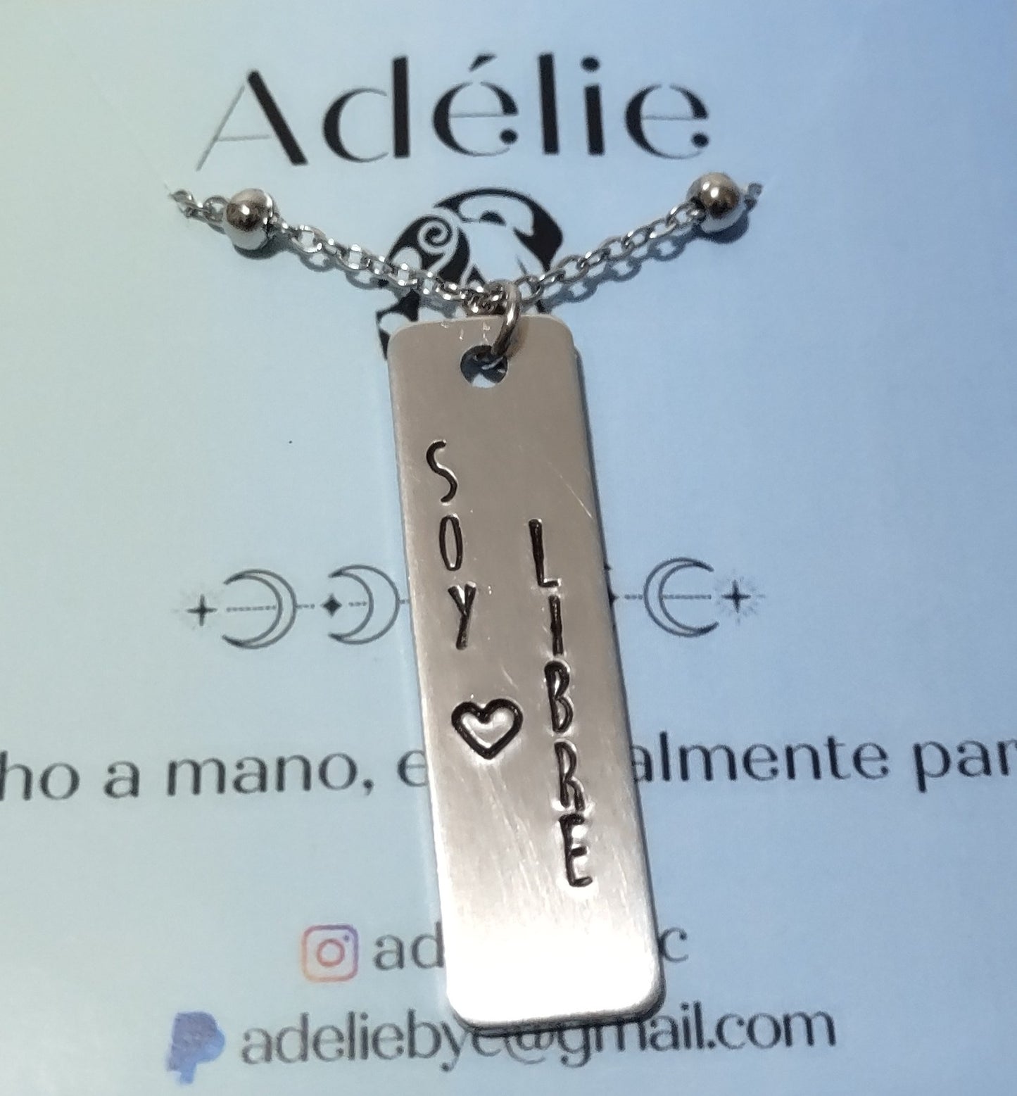Metal stamped necklace- Custom message option available