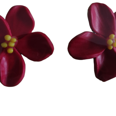Polymer clay handmade flower earrings