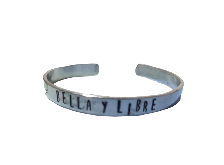 Pulsera en metal con estampado- Alternativa de mensaje customizado disponible