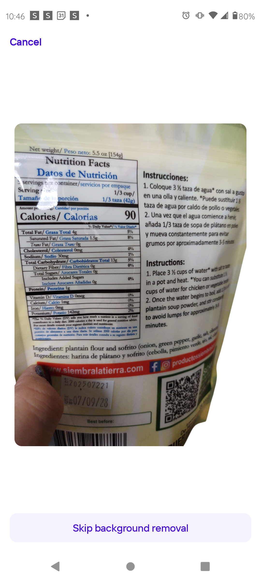 Sopa de plátano estilo puertorriqueño