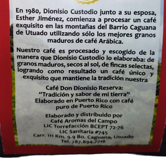 Cafe Don Dionisio Reserva 12oz