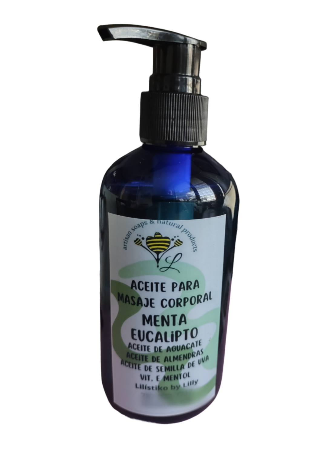 Aceite natural para masaje de cuerpo- menta y eucalipto