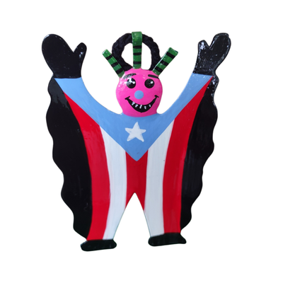 Vejigante de Puerto Rico imán de metal